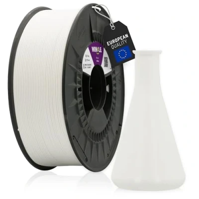 Abbildung von WINKLE PP Filament (Polypropylen), weiß, 3D Drucker Filament, 1,75 mm, 700 g, weißes Polypropylen, hohe Schlagfestigkeit, Spule mit g