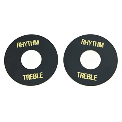 Abbildung von kaish 2 schwarz W/Gold LP Gitarre Kippschalter Waschmaschine Teller Rhythm Treble Ring für Les Paul