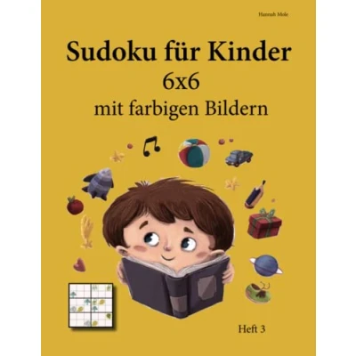 Abbildung von Sudoku für Kinder 6x6 mit farbigen Bildern: Heft 3