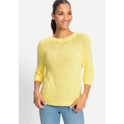 Abbildung von Olsen GROB Strickpullover, Damen, Größe: 38, Hellgelb