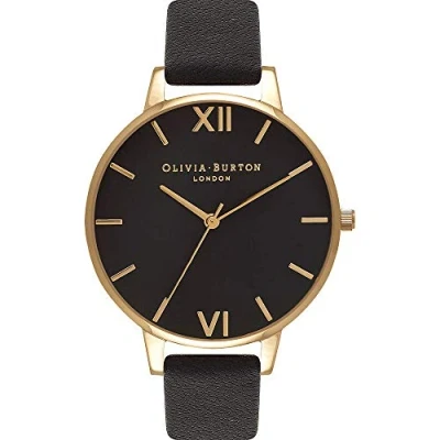 Abbildung von Olivia Burton Analog Quarzuhr für Damen mit Schwarzes Lederarmband OB15BD55