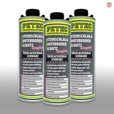 Abbildung von Petec_bundle 3X PETEC STEINSCHLAG und UNTERBODENSCHUTZ KAUTSCHUKBASIS SCHWARZ 1.000 ML 73210