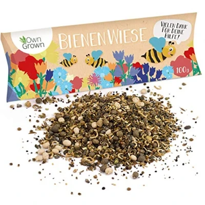Abbildung von Bienenwiese Blumenmischung: 100g Premium Bienen Saatgut für bunte Bienenweide, und Hummelmagnet bienenfreundliche Blumensamen Mischung ein mehrjährig Blumenwiese Samen von OwnGrown