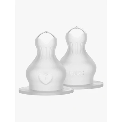 Abbildung von BIBS 2er Pack Flaschensauger. Anti Kolik. Extra Sauger für Babyflaschen. Runde Saugerform. Silikon. Medium Flow