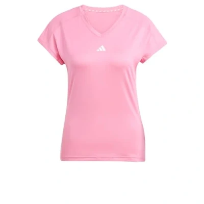 Abbildung von adidas Damen AEROREADY Train Essentials Minimal Branding V Neck Tee, Pink Fusion/White, S