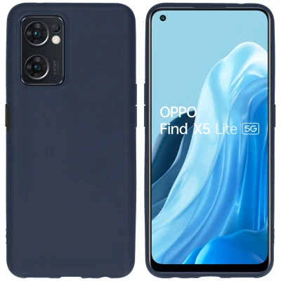 Abbildung von Oppo Find X5 Lite 5G Hülle Silikon iMoshion Soft Case/Backcover Handyhülle Dunkelblau