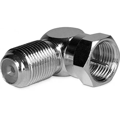Abbildung von TechniSat F Winkel Stecker abgewinkelter für Schraubverbindungen (schraubbar, mit Innengewinde, Buchse) Silber
