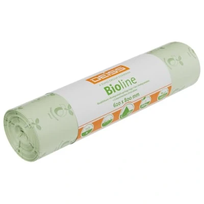 Abbildung von Deiss Müllbeutel Bioline, 60 Liter, 10 Stück/Rolle, kompostierbar