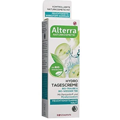Abbildung von Alterra Hydro Tagescreme Bio Traube mit Penravitin® &amp; Hyalauronsäure, für feuchtigkeitsarme Haut, 50 ml