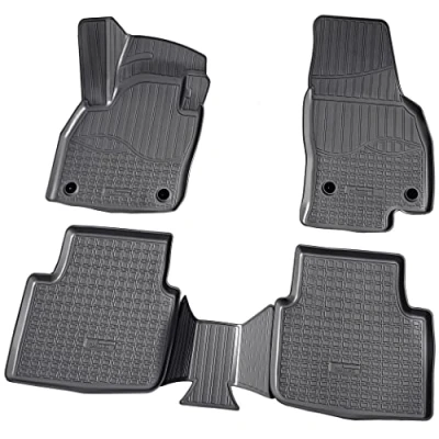 Abbildung von RECAMBO F 6220 Fußmattensatz Gummi vorne und hinten 5 schwarz Maßgefertigt SEAT: IBIZA 5, Arona, VOLKSWAGEN: Polo VI, SKODA: Kamiq