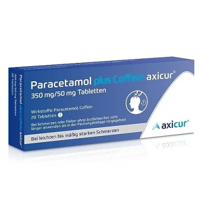 Abbildung von Paracetamol plus Coffein axicur 350 mg/ 50 mg 20 St