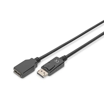 Abbildung von DIGITUS DisplayPort Verlängerungskabel, DP St/Bu,2.0m, m/Verriegelung, 1.2 Schwarz