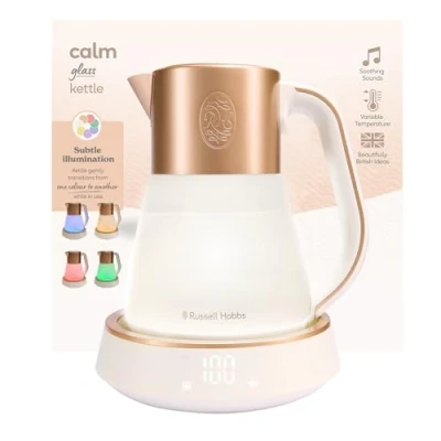 Abbildung von RUSSELL HOBBS Wasserkocher Calm 27450 70, 1,7 l, 2400 W, mit Temperatureinstellung, Innenbeleuchtung und beruhigenden Klängen