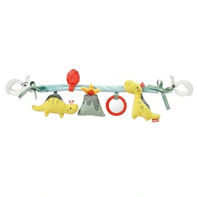 Abbildung von Fehn 051179 Kinderwagenkette Happy Dino Mobile Kette mit niedlichen Anhänger Figuren zum flexiblen Aufhängen an Kinderwagen, Babyschale, Bettchen, Wiege, Spielbogen für Babys &amp; Kleinkinder ab Geburt