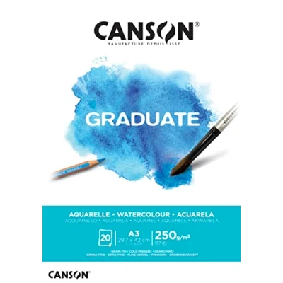 Abbildung von Canson Pad Graduate Aquarelle A3 250 g Skizzenbuch