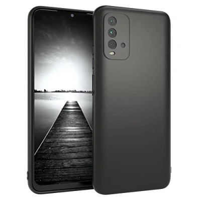 Abbildung von EAZY CASE Handyhülle Silikon mit Kameraschutz kompatibel Xiaomi Redmi 9T in Schwarz Matt, Ultra dünn, Slimcover, Silikonhülle, Hülle, Softcase, Backcover