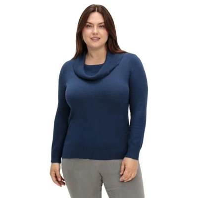 Abbildung von Sheego Strickpullover, Damen, Größe: 48, Marine