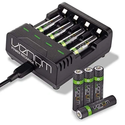 Abbildung von Venom wiederaufladbare AAA Batterien Plus Ladestation inklusive 8 x 800 mAh 1,2 V