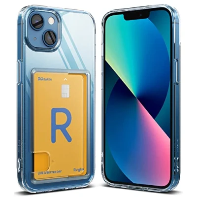 Abbildung von Ringke Fusion Card Kompatibel mit iPhone 13 Hülle, HandyHülle Kartenhalter, Transparent Kartenfach Case Clear