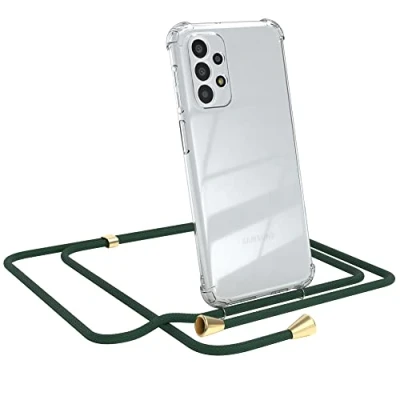 Abbildung von EAZY CASE Handykette kompatibel mit Samsung Galaxy A23 (5G) Handyhülle Umhängeband, Handykordel Schutzhülle, Silikonhülle, Hülle Band, Stylische Kette für Smartphone, Grün