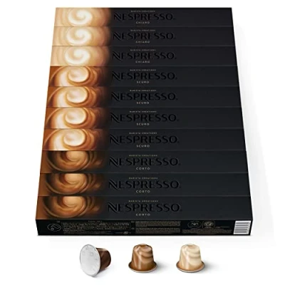 Abbildung von NESPRESSO ORIGINAL Barista Creations for Milk Collection, Helle, mittlere und dunkle Röstung, Kompatibel mit Kaffeemaschinen, Kapsel Set aus 100 Kaffeekapseln