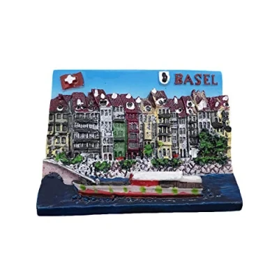 Abbildung von 3D Basel Schweiz Kühlschrankmagnet Tourist Travel Souvenirs Handgemachte Harz Handwerk Magnetics Home Küche Dekoration Sammlung Geschenk