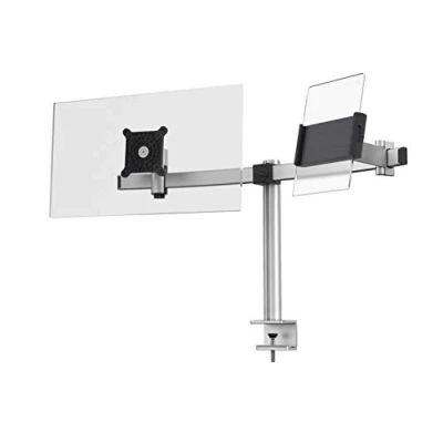 Abbildung von Durable Tischhalter für 1 Monitor 21 27&quot; und Tablet 7 13&quot;, mit Tischklemme, 360 drehbar, neigbar, höhenverstellbar, silber, 508723