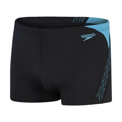 Abbildung von Speedo Herren Hyperboom Splice Aquashort Schwimmhose Schnelltrocknend Training Fitness Chlorbeständig Schwimmbekleidung, Schwarz/Bolt, 40