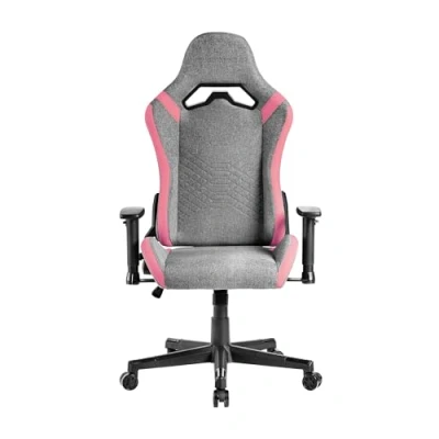 Abbildung von Mars Gaming MGC PRO, Professioneller Stuhl, Atmungsaktive Textiloberfläche, 2D Armlehnen und 135 Verstellbare Rückenlehne, Soft Touch Lenden Nackenkissen, XL Rollen, Rosa