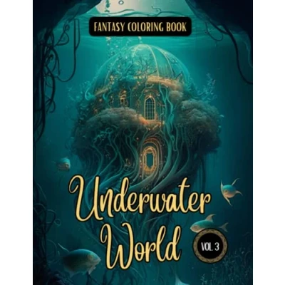 Abbildung von Fantasy Coloring Book Underwater World Vol. 3: for Adults and Teens Black Line Grayscale Scenes Relaxation Stress Relief