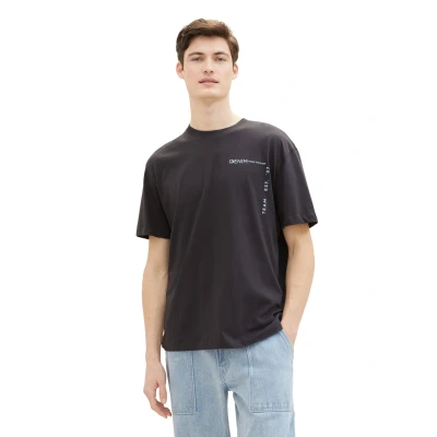 Abbildung von TOM Tailor Denim Tshirt print, Herren, Größe: Medium, Coal grey