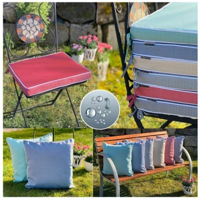 Abbildung von heimtexland ® Outdoorkissen Dekokissen Schmutz und Wasserabweisend Outdoor Garten Kissen Lotus Effekt 45x45 rot Typ676