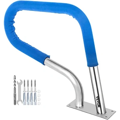 Abbildung von VEVOR Pool Haltegriff Edelstahl mit 113 kg Traglast Schwimmbad Handlauf 76,2x55,8 cm Griffbogen Ø 4,8 5 Griffabdeckung Ideal für Schwimmbäder Schräglagen Spa Wasserpark usw.