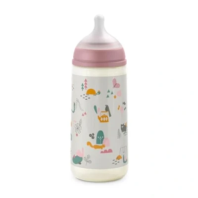Abbildung von Suavinex, Flasche 360 ml, Mit symmetrischem Sauger SX Pro aus Silikon schnellem Durchfluss (L). Anti Colik Ventil. Ultradünnes Silikon, ultradünn, ultraweich, für Babys, ab 6 Monaten,
