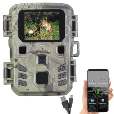 Abbildung von VisorTech Tierkamera: WLAN 2K Wildkamera, PIR, Nachtsicht, 6 Monate Stand by, App, IPX5 (Wildkamera WiFi, Wildtierkamera WLAN, Übertragung Handy)