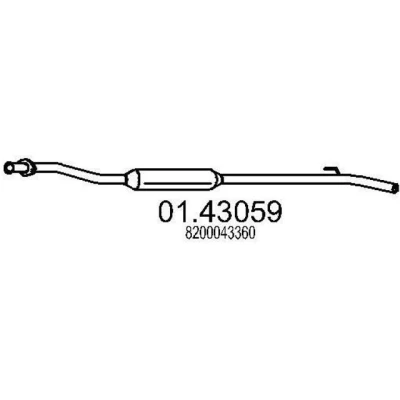 Abbildung von MTS 01.43059 Abgasrohr 1850 vorne für Mittelschalldämpfer RENAULT: THALIA 2