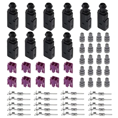Abbildung von YINETTECH 10 Set Stecker 2 Pin Kabelbaum Reparatur Kit 1J0973802 Wasserdicht Kompatibel mit VW Skoda