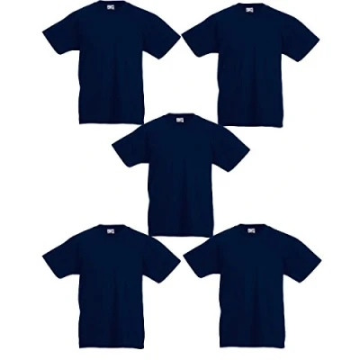 Abbildung von Fruit of the Loom Jungen T Shirt (5er Pack), Navy, 14 Jahre