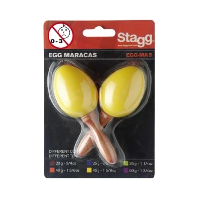 Abbildung von STAGG 1Paar Egg Maracas gelb