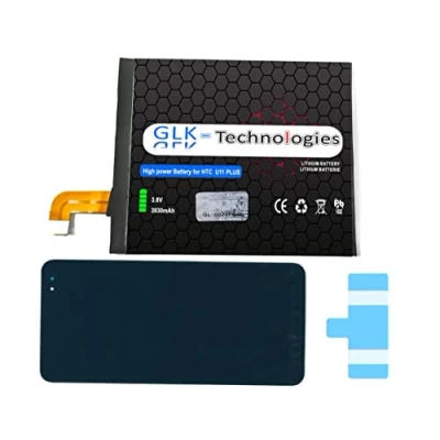 Abbildung von High Power Ersatzakku kompatibel mit HTC U11 Plus GLK Technologies Battery accu 3930 mAh Akku inkl. 2X Klebebandsätze NUE