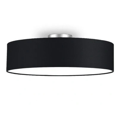 Abbildung von meineWunschleuchte Deckenleuchte, ohne Leuchtmittel, Groß e Lampe über n Esstisch, Designer Stoff Lampen, Schwarz, Ø60cm