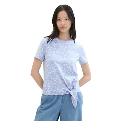 Abbildung von TOM Tailor Denim Tshirt print, Damen, Größe: Medium, Mid blue minimal print