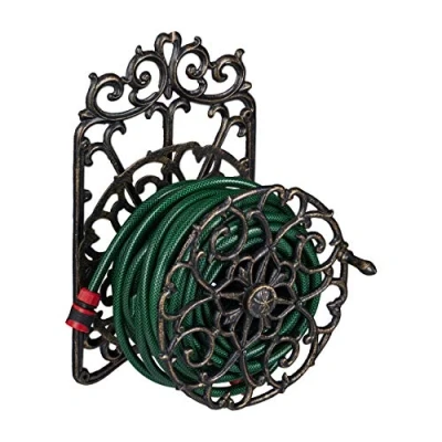 Abbildung von relaxdays XL Schlauchhalter aus Gusseisen Schlauchhalterung, (Bronze)