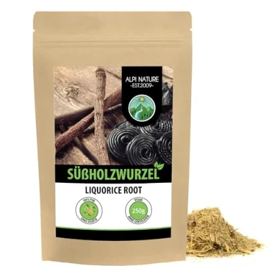 Abbildung von Süßholzwurzel getrocknet (250g), Süßholz Wurzel geschnitten, 100% rein und naturbelassen zur Zubereitung von Tee