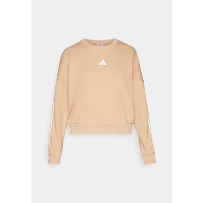 Abbildung von adidas Damen Essentials 3 Stripes French Terry Sweatshirt, warm Sandstone/White, XS