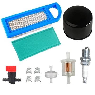 Abbildung von Carkio 794422 795115 Luftfilter Ölfilter Kraftstofffilter Zündkerze Absperrventil für Briggs &amp; Stratton 698083 697153 697014 797008 Intek 15.5 und 17 17.5HP Traktormotor John Deere Toro Rasenmäher