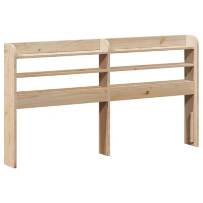 Abbildung von vidaXL Kopfteil, Bettkopfteil mit Ablagen, Freistehend Betthaupt für Holzbett Doppelbett, Holzkopfteil Bettzubehör Schlafzimmer, 150cm Massivholz Kiefer