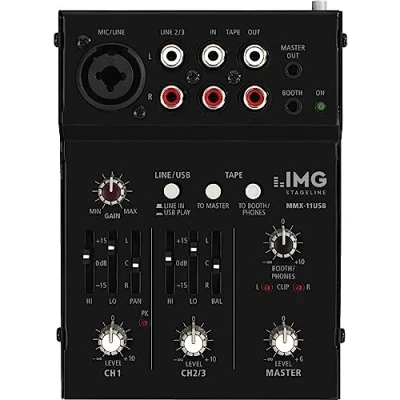 Abbildung von IMG STAGELINE MMX 11USB Konsolen Mischpult Anzahl Kanaele:2 USB Anschluss