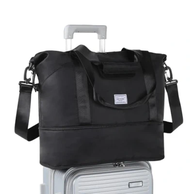 Abbildung von TANTOMI Reisetasche Damen 42x23x40 cm, Weekender Bag Sporttasche Damen,Handgepäck Tasche Faltbar wasserdichte Duffle Trainingstasche Kliniktasche Geburt Geeignet Urlaub Camping