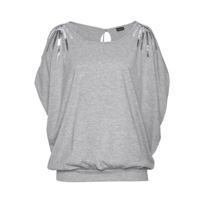 Abbildung von Lascana Tshirt print graumeliert, Damen, Größe: 32/34, Grau meliert